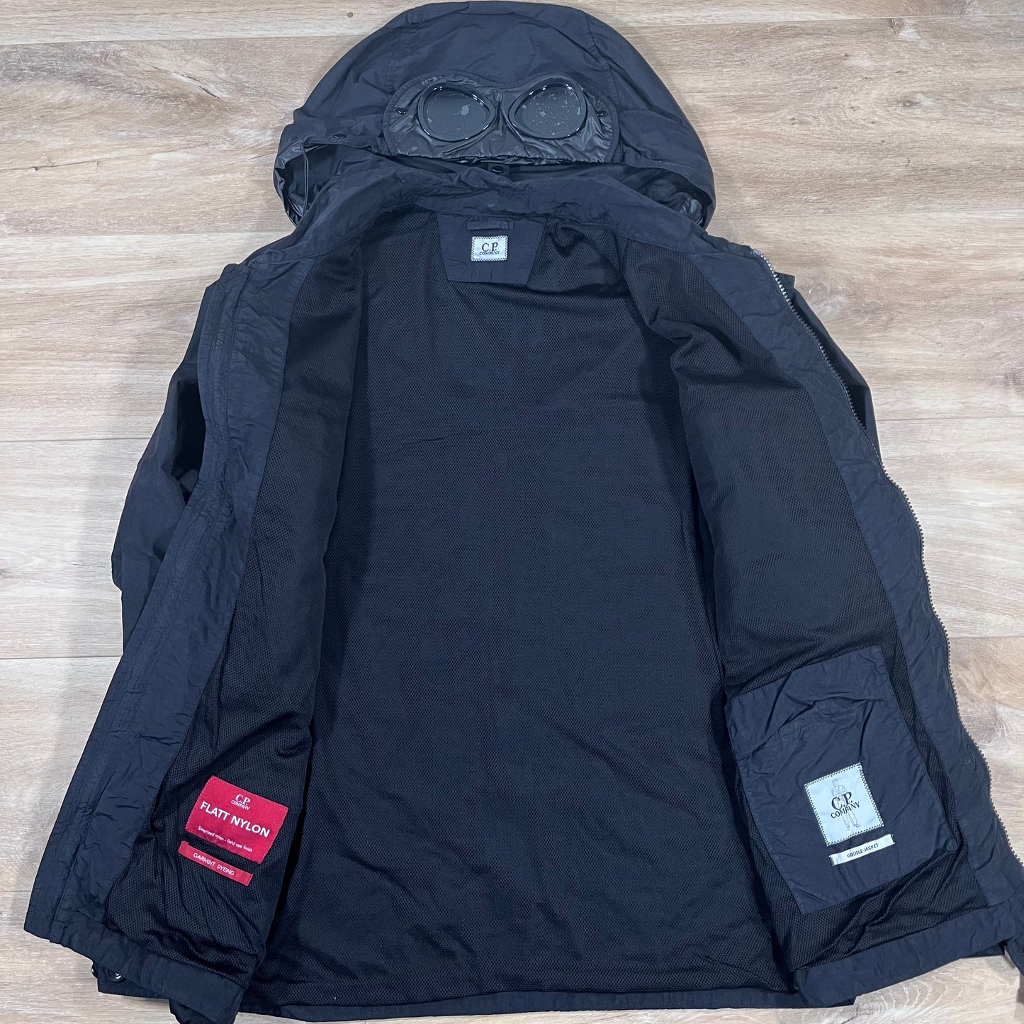 C.P. Company Flatt Nylon Goggle Overshirt in Black