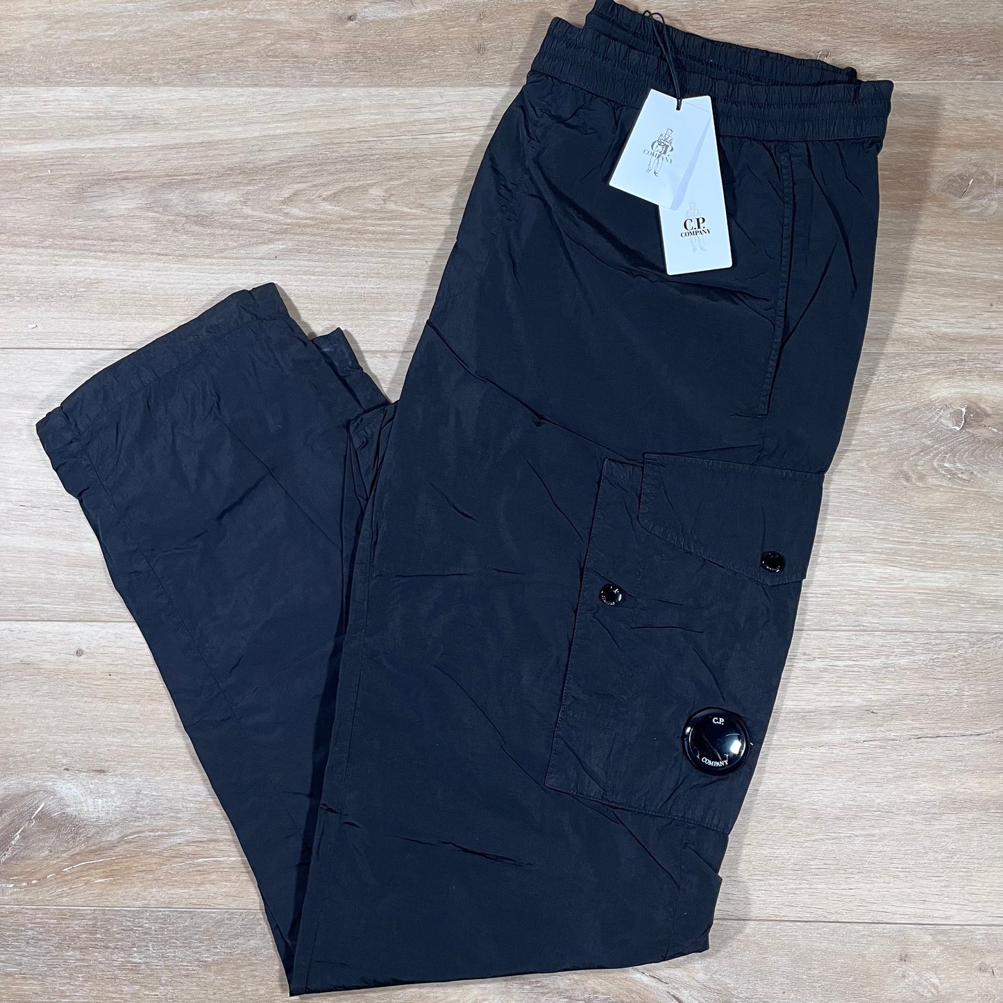 C.P. Company Chrome-R Lens Cargo Pants in Black