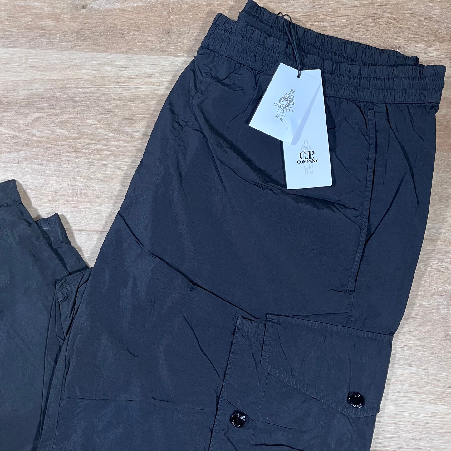 C.P. Company Chrome-R Lens Cargo Pants in Black