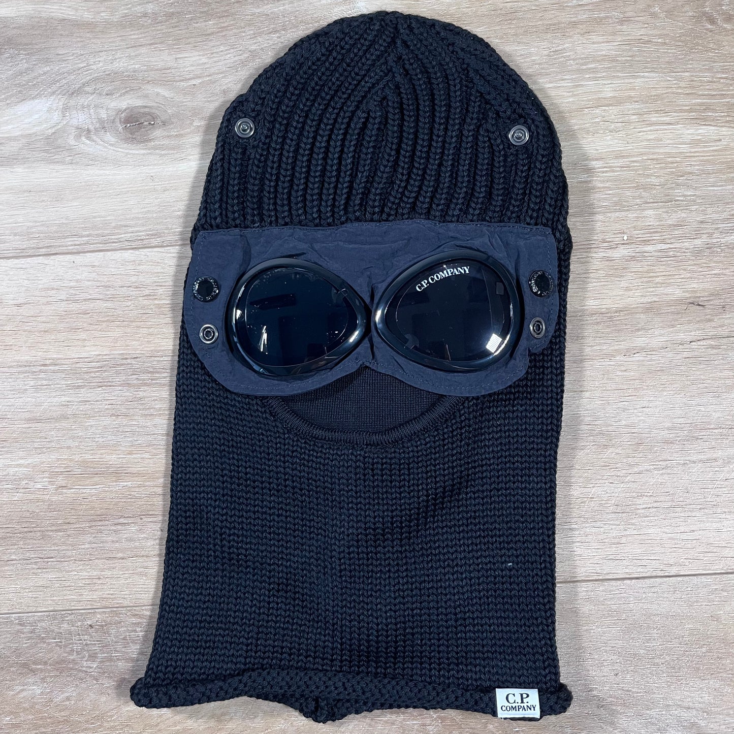 C.P. Company Merino Wool Goggle Balaclava in Black