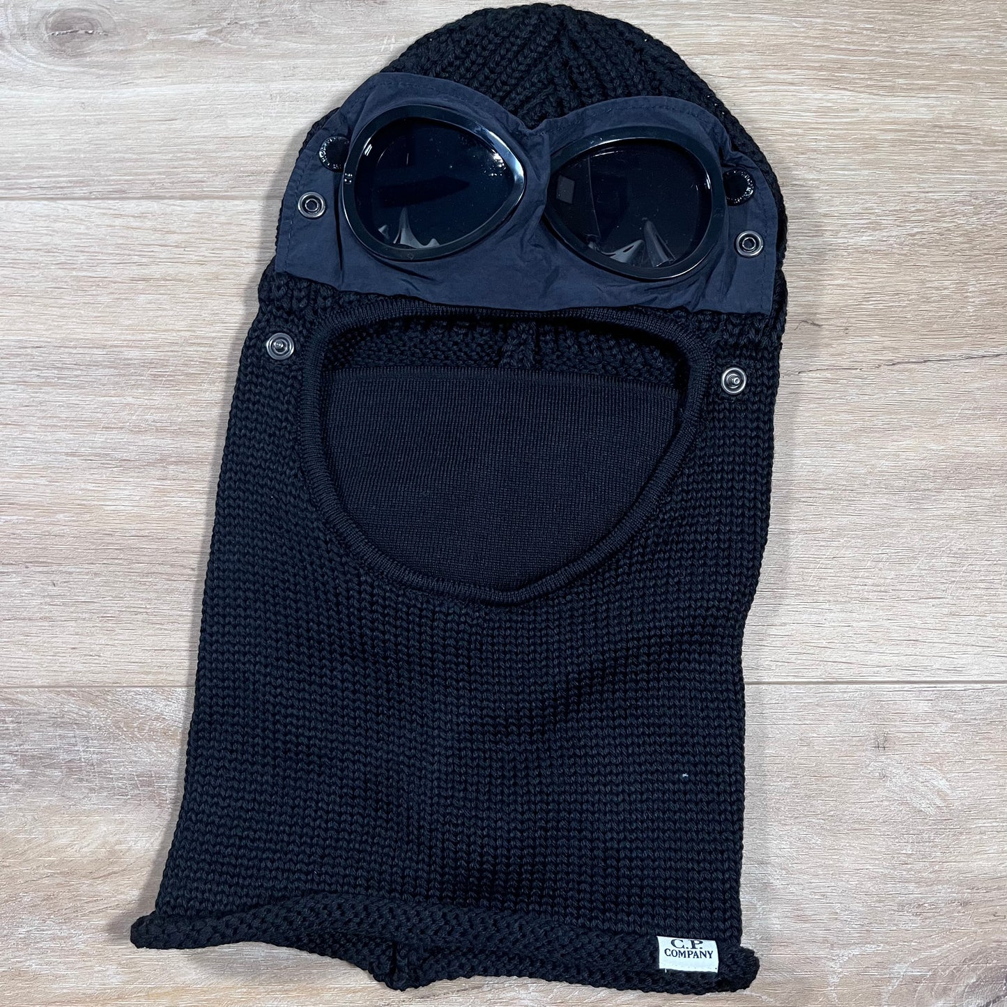 C.P. Company Merino Wool Goggle Balaclava in Black