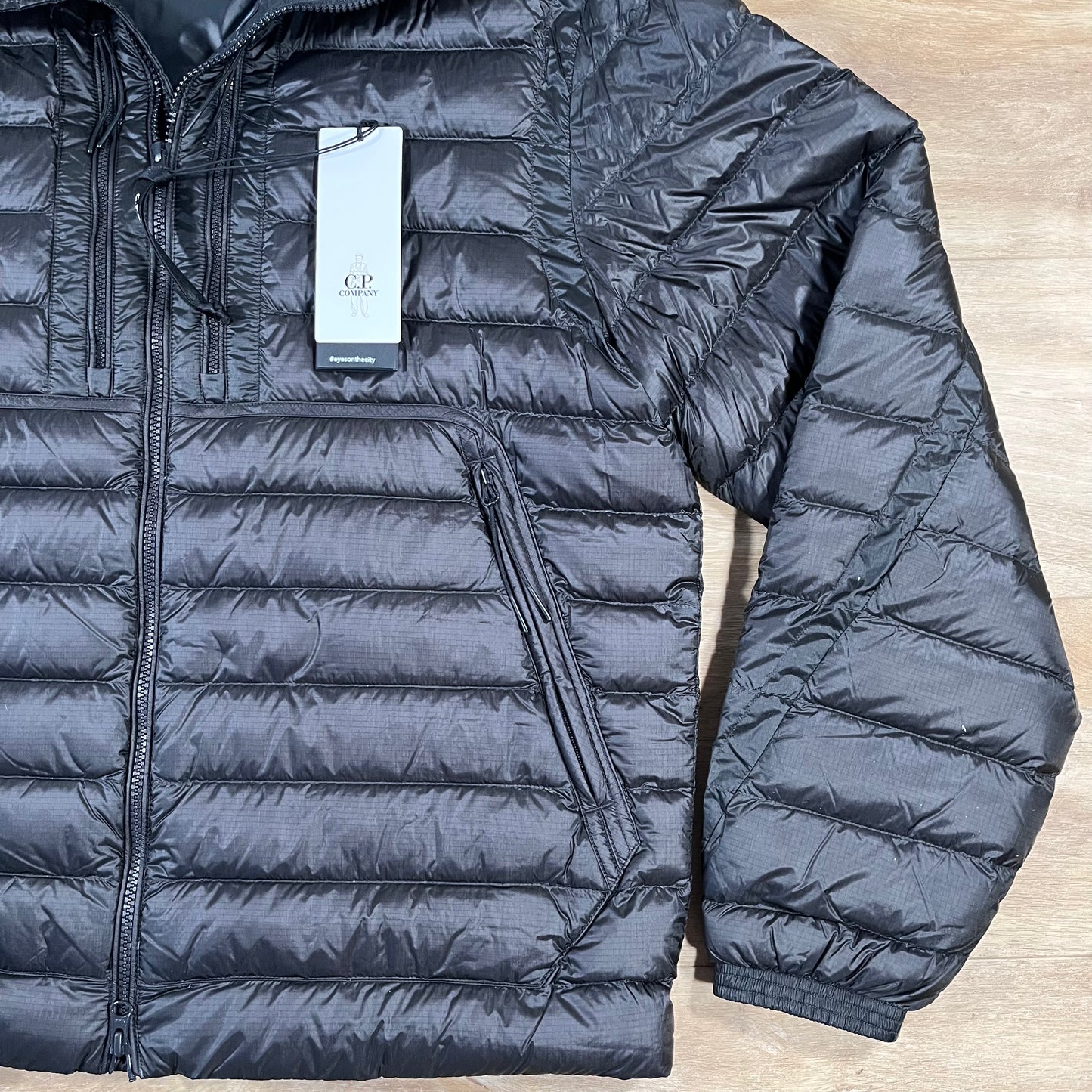C.P. Company D.D. Shell Goggle Down Jacket in Black