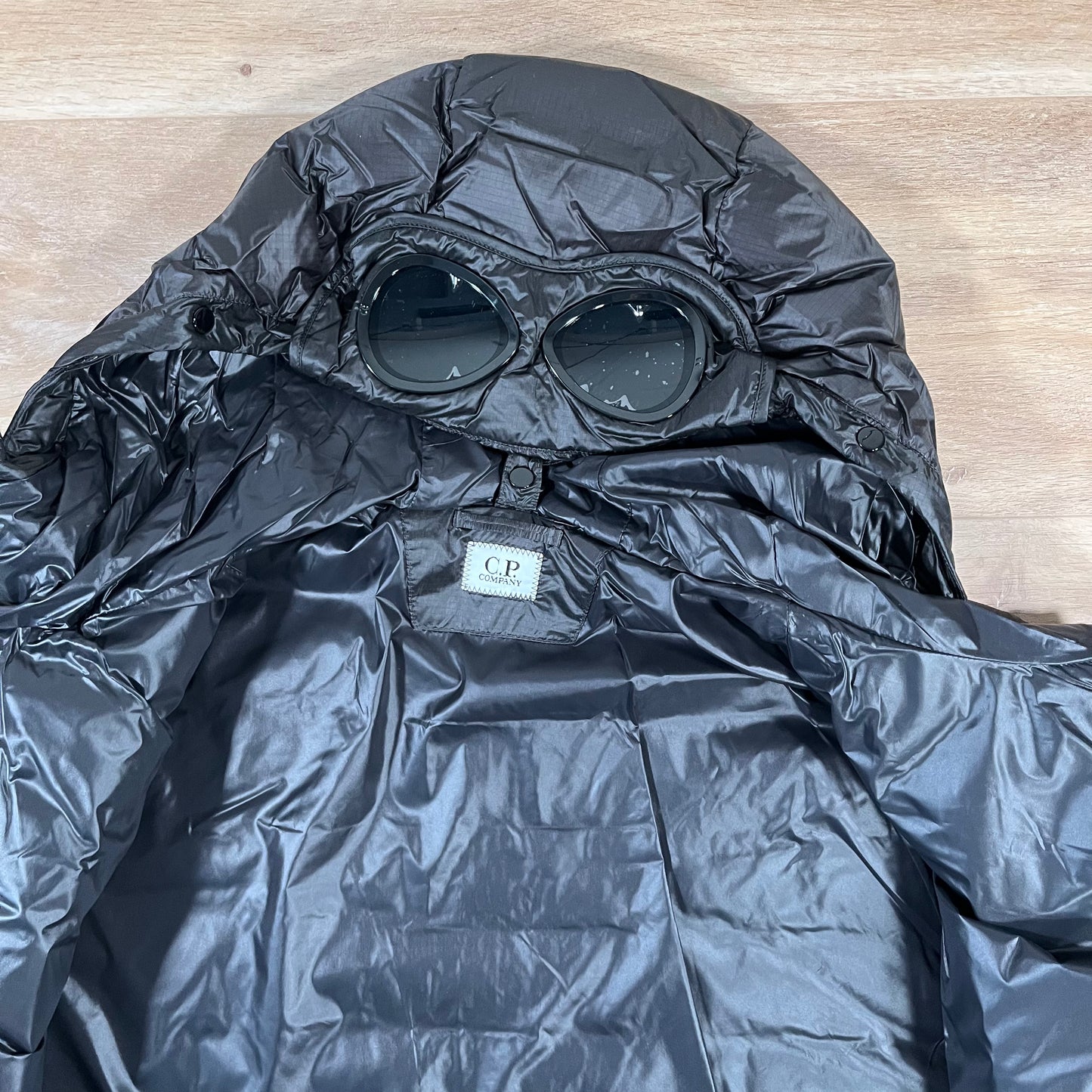 C.P. Company D.D. Shell Goggle Down Jacket in Black