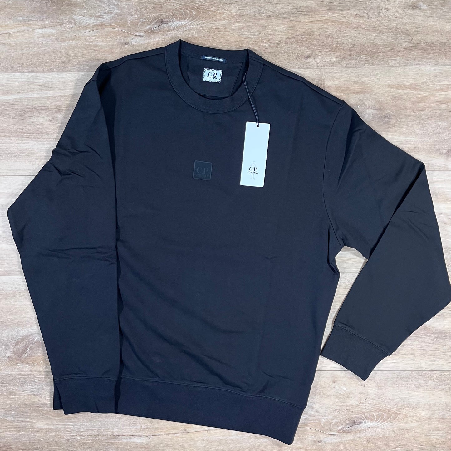 C.P. Company Metropolis Crewneck Fleece Sweatshirt in Black