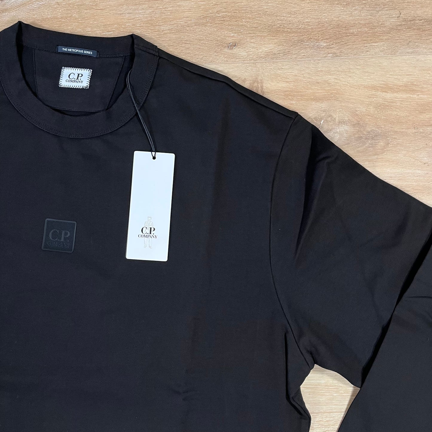 C.P. Company Metropolis Crewneck Fleece Sweatshirt in Black