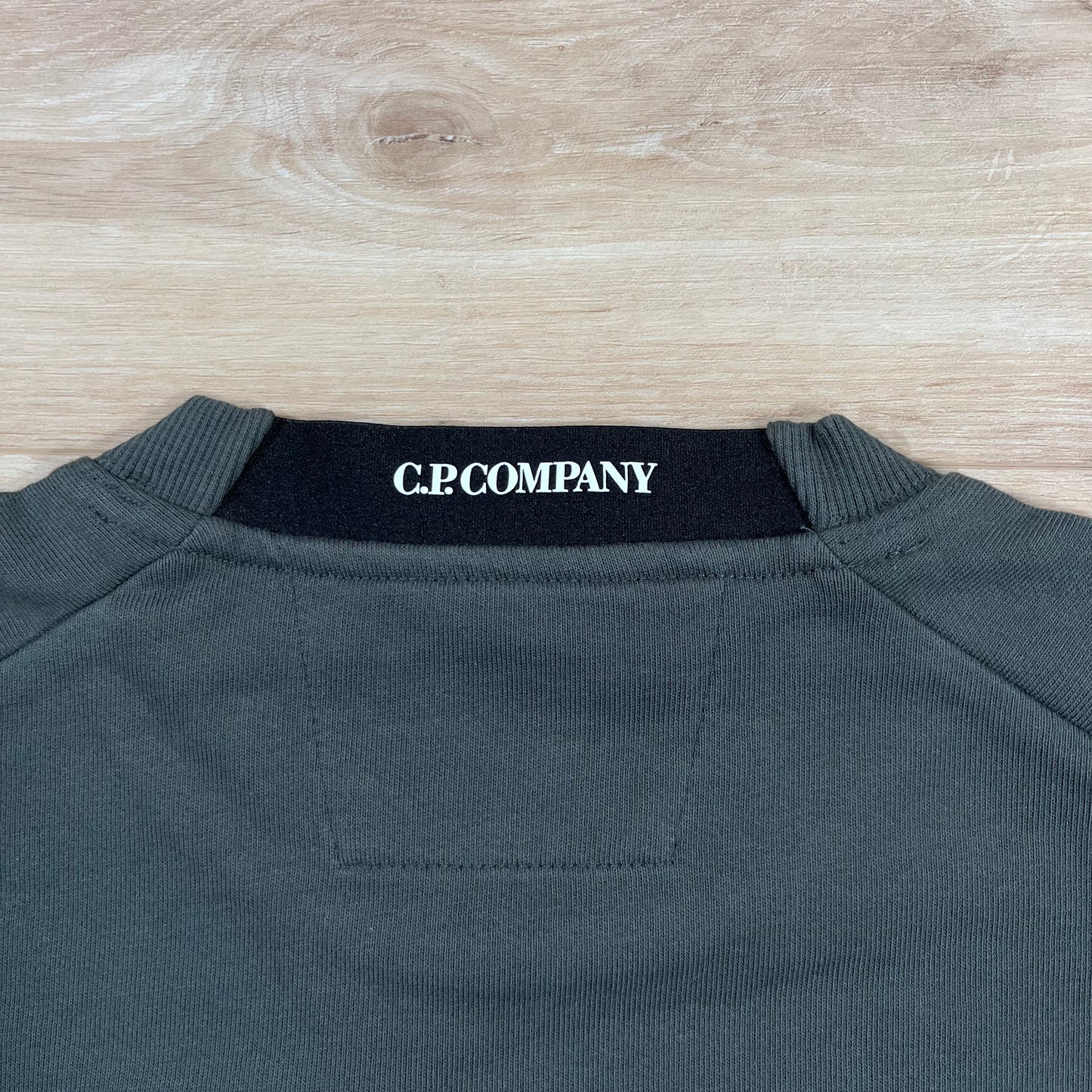 C.P. Company Diagonal Raised Fleece Crewneck Lens Sweatshirt in Dark Shadow