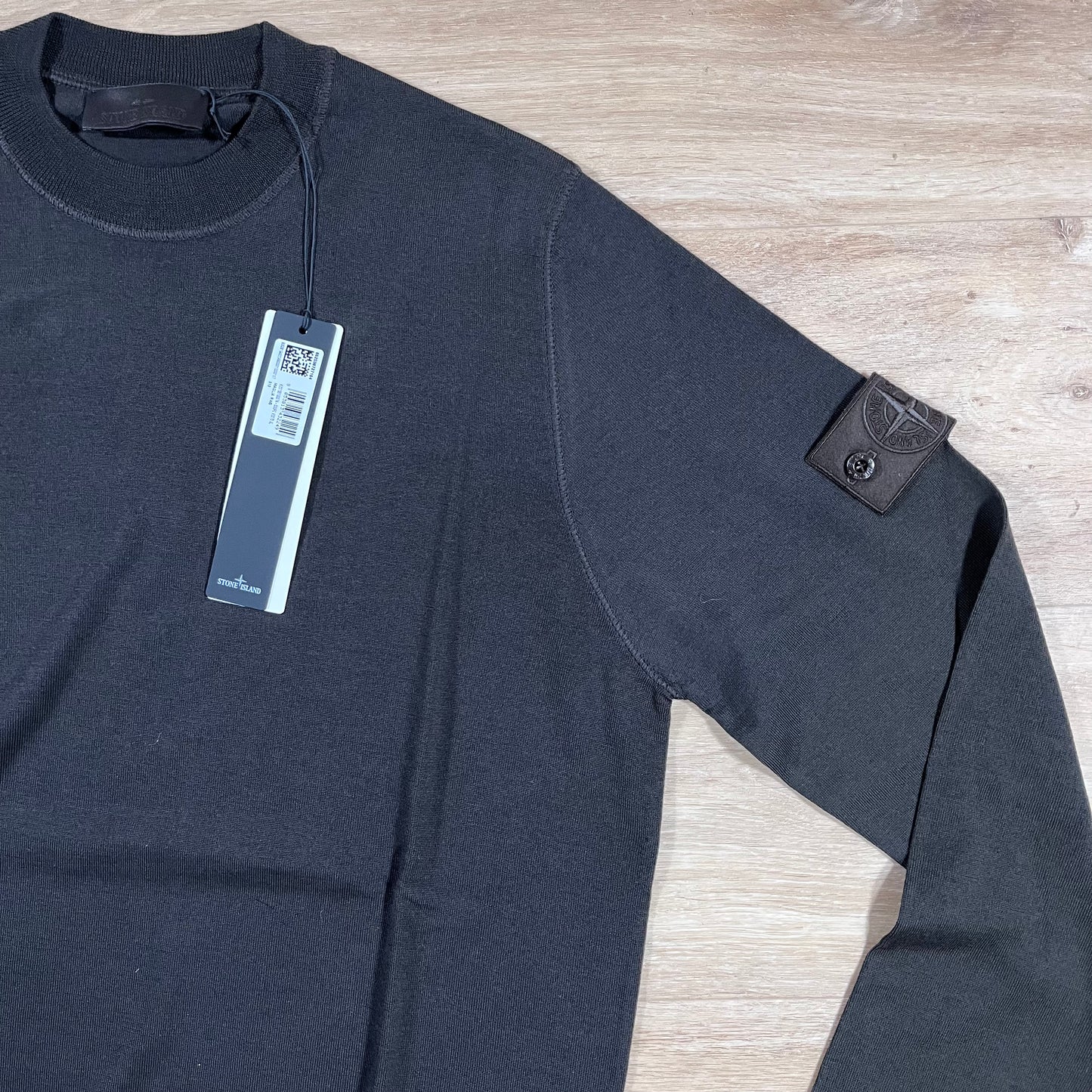 Stone Island Ghost Pure Light RWS Wool Crewneck Jumper in Dark Brown