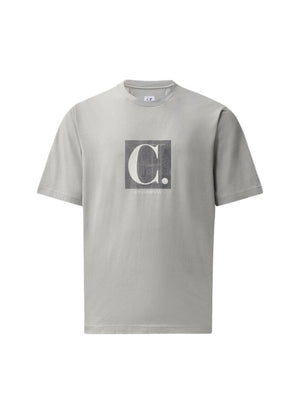 C.P. Company 30/1 Jersey Front / Rear Logo T-Shirt in Flint Grey