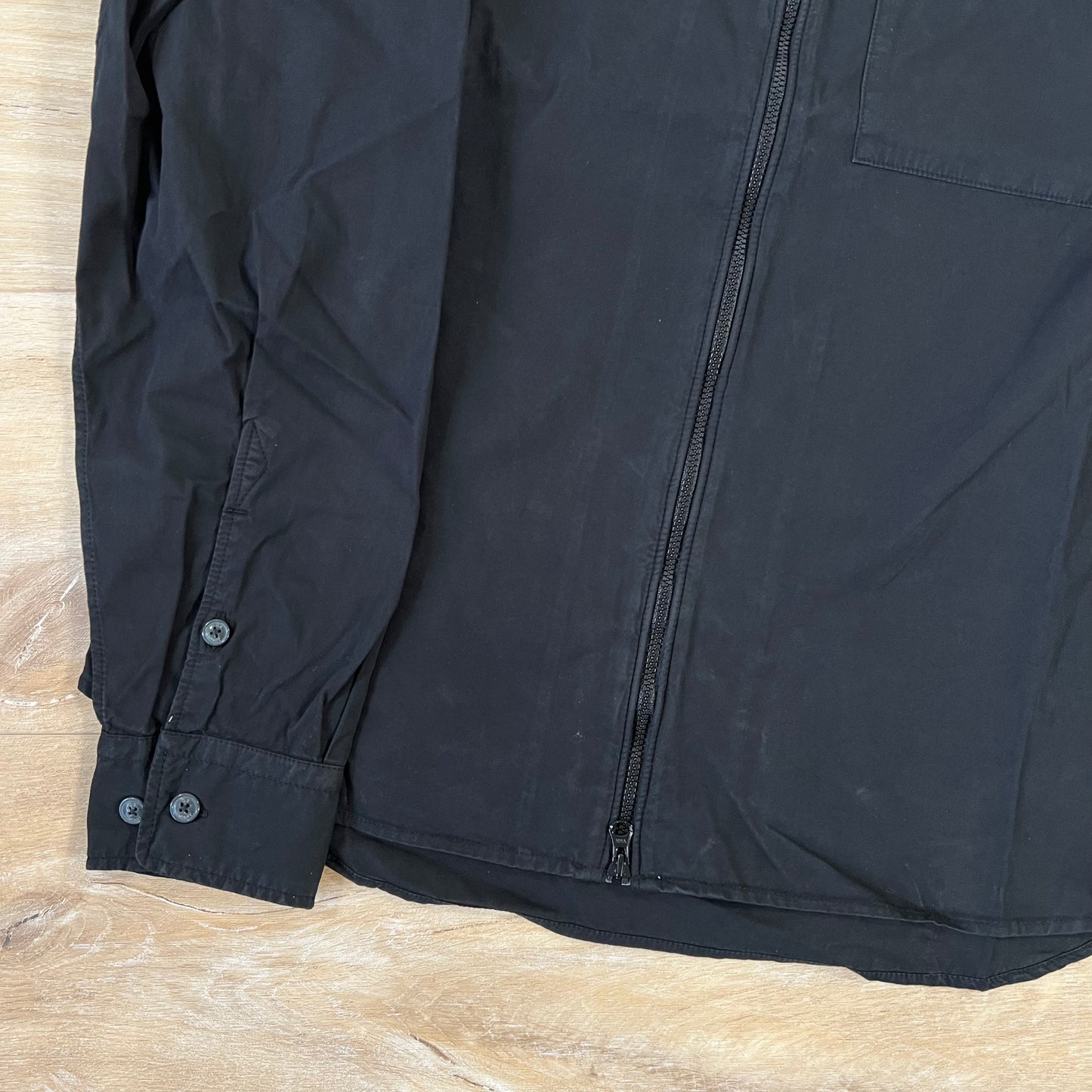C.P. Company Organic Gabardine Lens Overshirt in Black