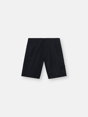 Stone Island All-Weather Cotton Canvas Ghost Cargo Shorts in Black