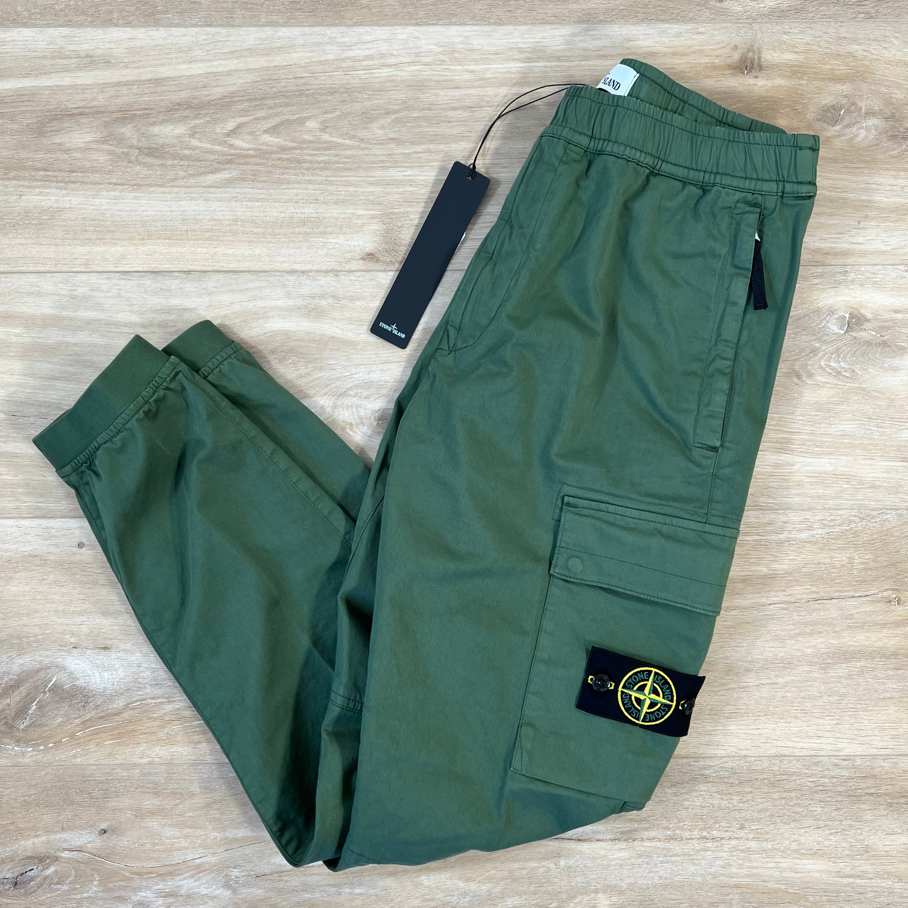 Olive stone island cargo 2025 pants