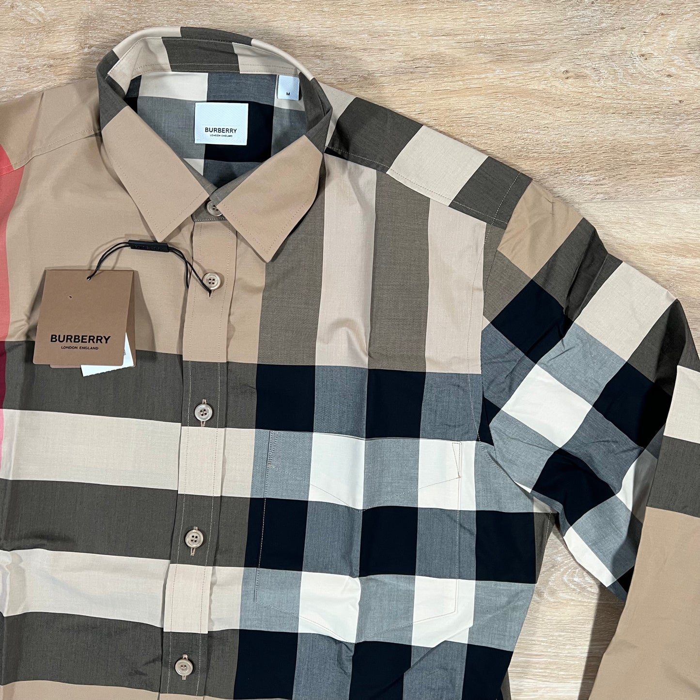Burberry Somerton Big Check Shirt in Beige