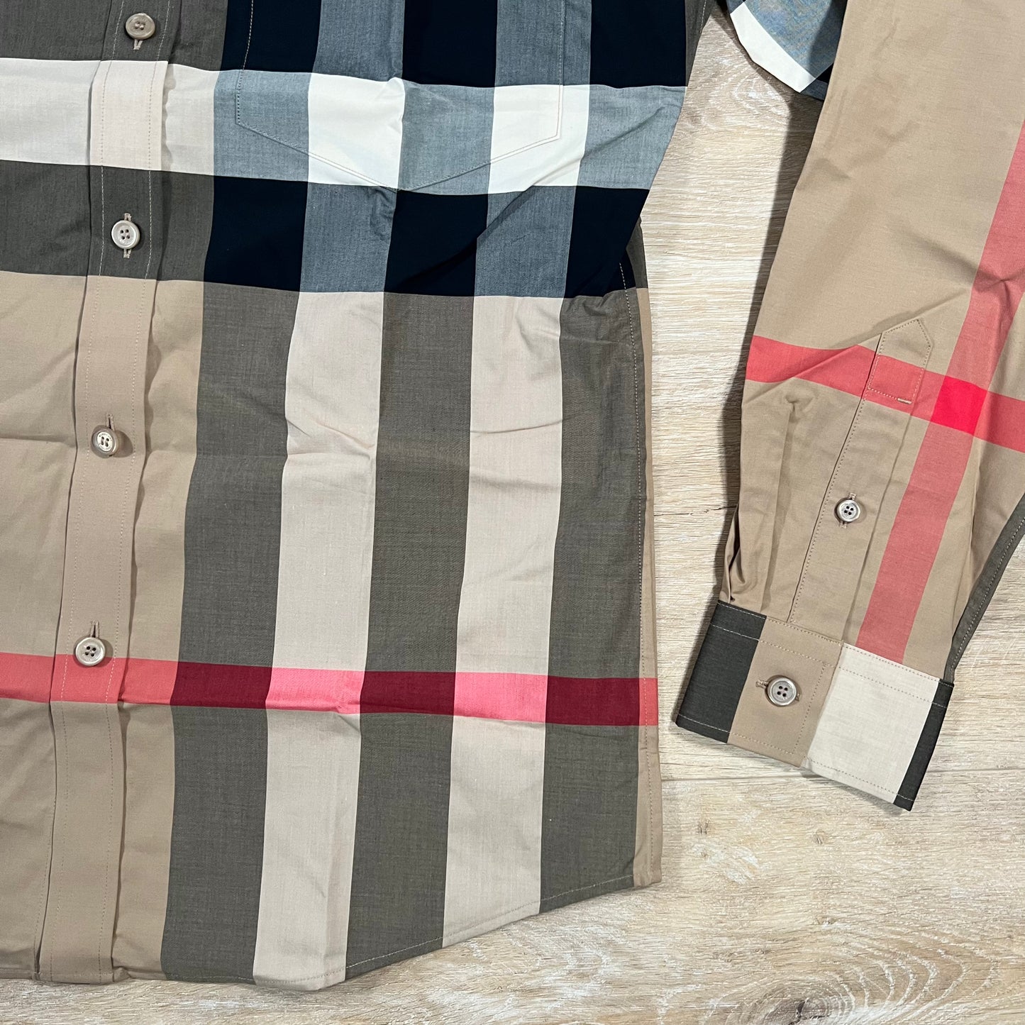 Burberry Somerton Big Check Shirt in Beige