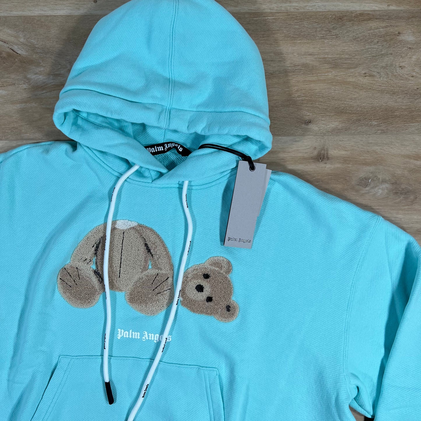 Palm Angels Bear Hoodie in Light Blue