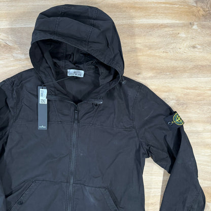 Stone Island Supima Twill Stretch-TC Hooded Overshirt in Black