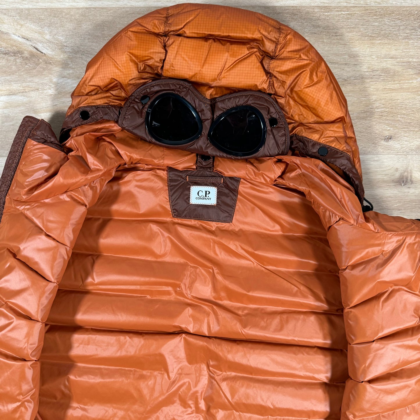 C.P. Company D.D. Shell Goggle Down Vest in Bombay Brown