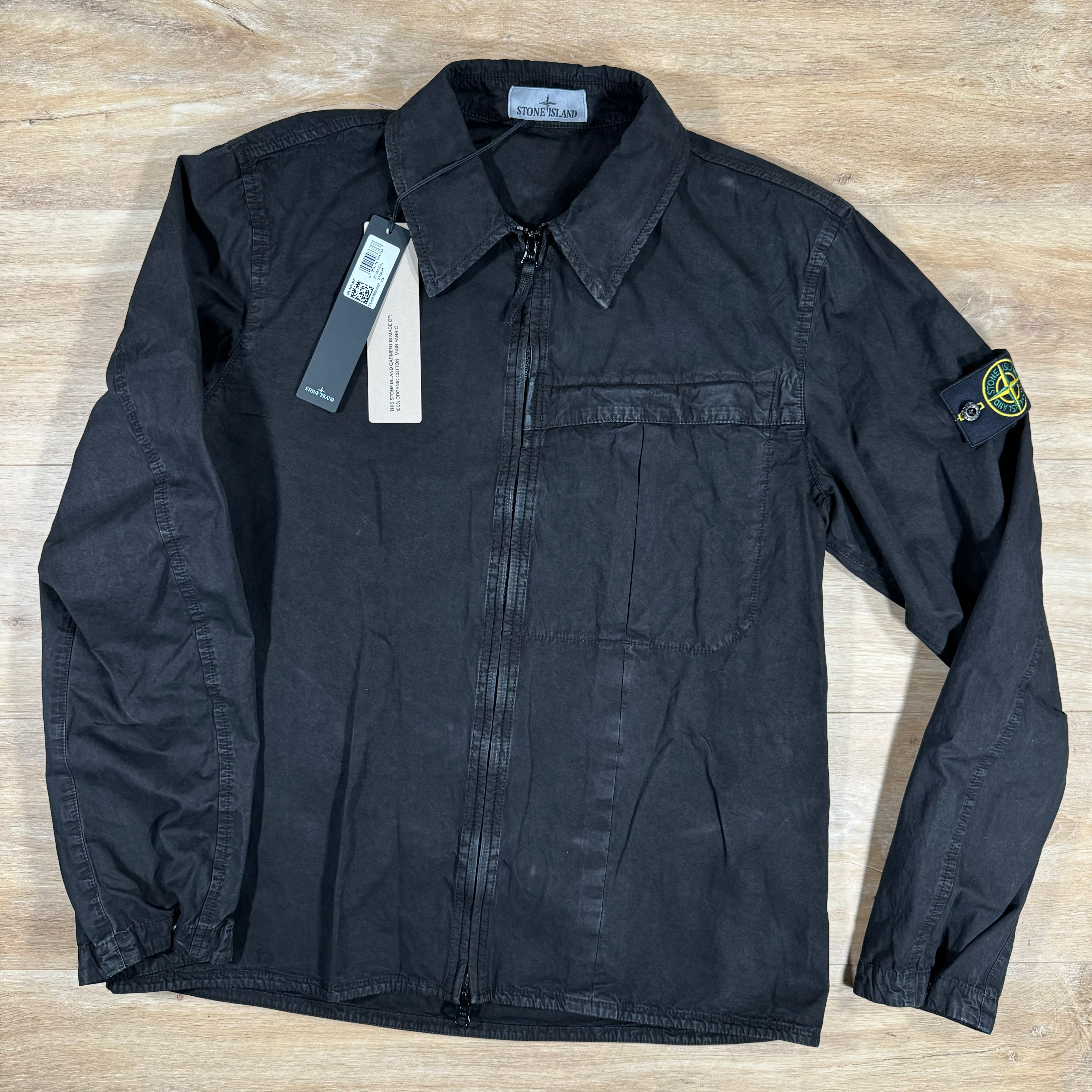 Stone Island Old Treatment Overshirt in Black