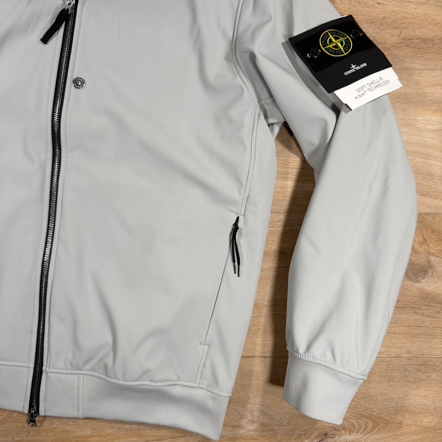 Stone Island Soft Shell-R Jacket in Pearl Grey