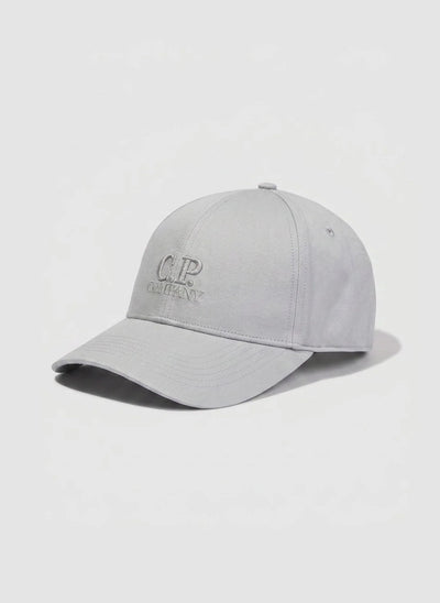 C.P. Company Gabardine Logo Cap in Flint Grey