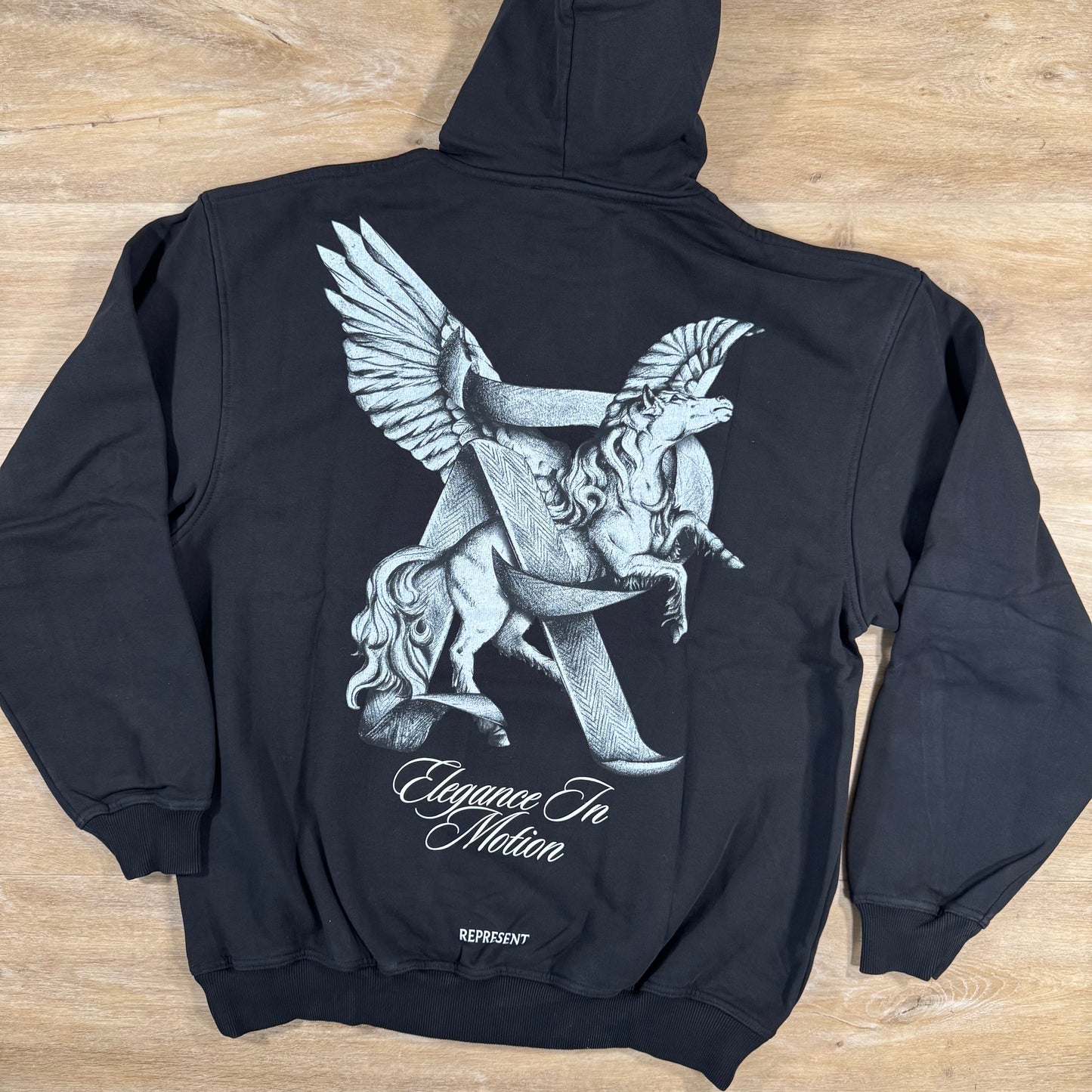 Represent Elegance In Motion Hoodie in Jet Black