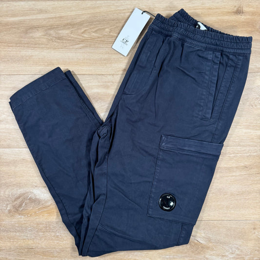 C.P. Company Stretch Sateen Regular Lens Cargo Pants in Navy