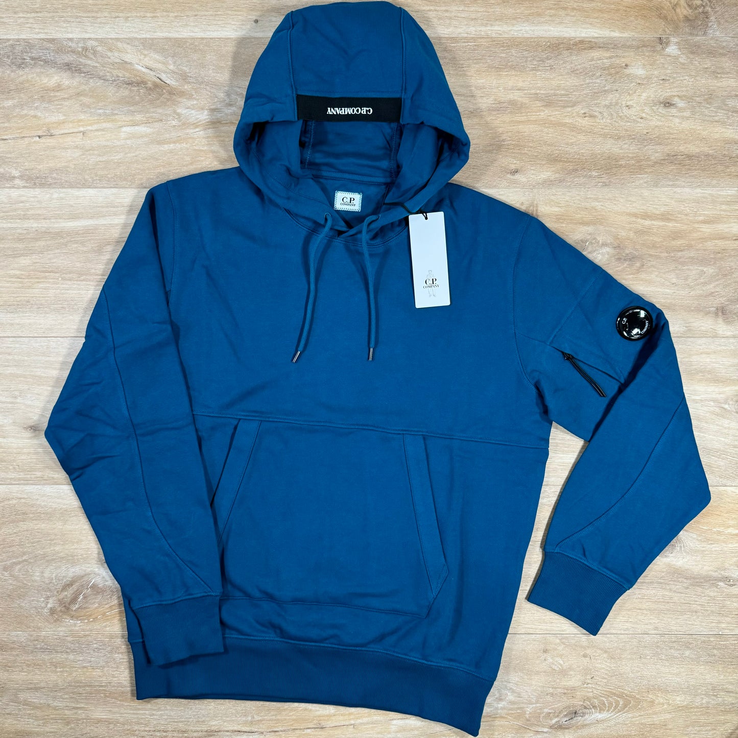 C.P. Company Diagonal Raised Lens Hoodie in Ink Blue