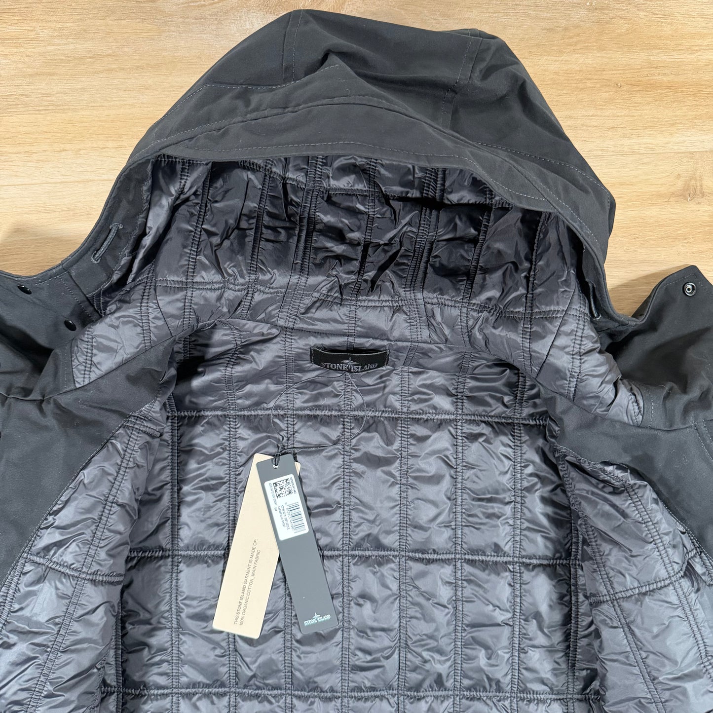 Stone Island Ghost Weatherproof Cotton Canvas Parka in Black