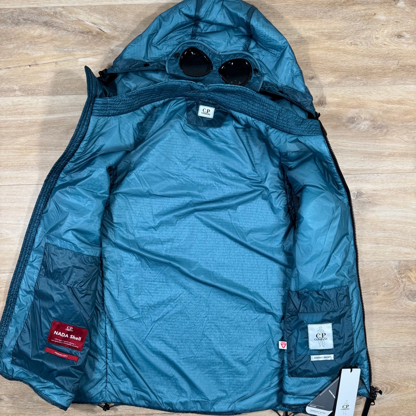 C.P. Company Nada Shell Goggle Padded Gilet in Aegean Blue