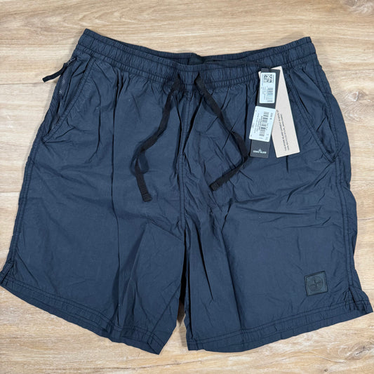 Stone Island Nylon Smerigliato Ghost Swim Shorts in Navy