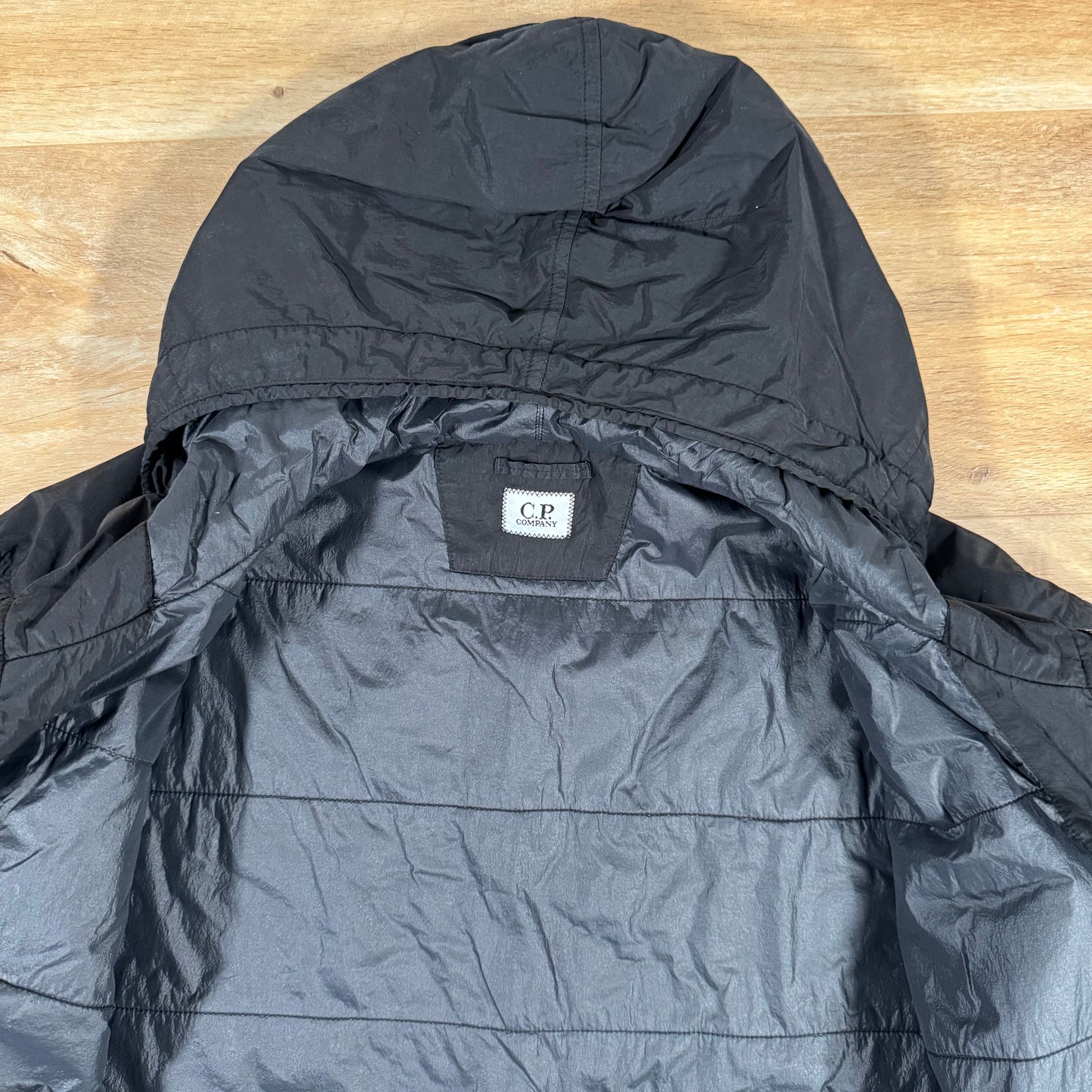 C.P. Company Chrome-R Hooded Zipped Lens Overshirt in Black