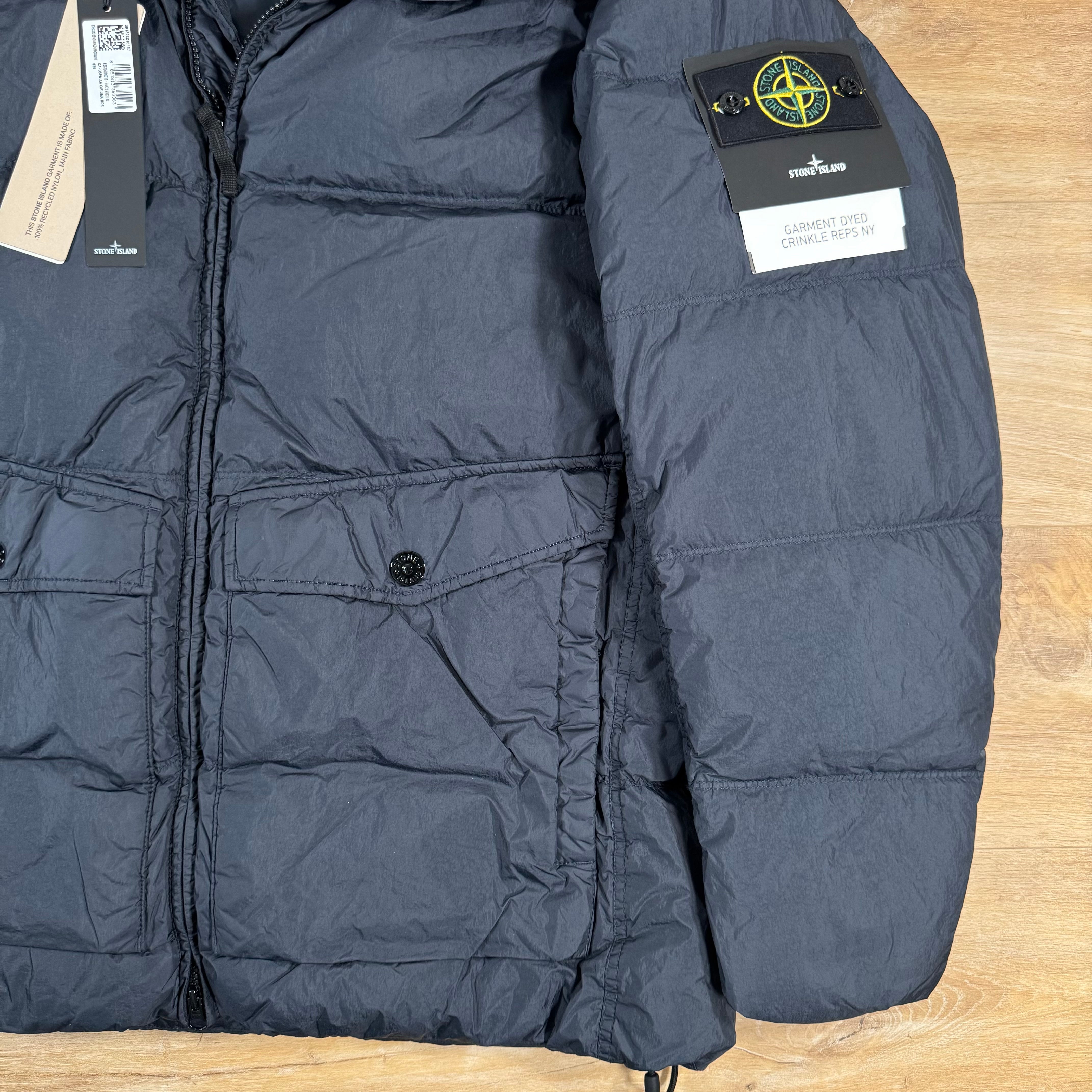 Stone Island Crinkle Reps NY Nylon Down Jacket in Navy – Label