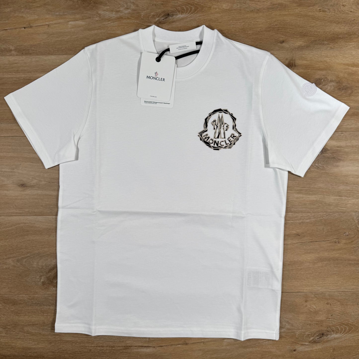 Moncler Logo Print T-Shirt in White
