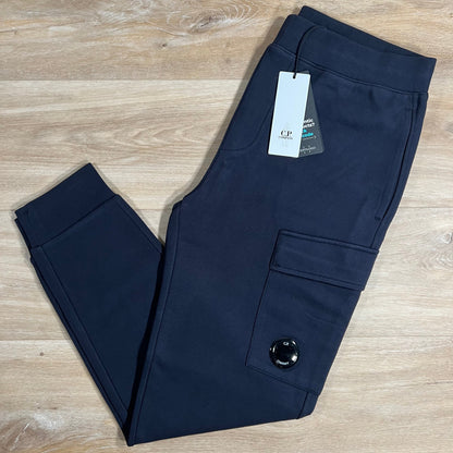 C.P. Company Diagonal Raised Fleece Lens Sweatpants in Navy