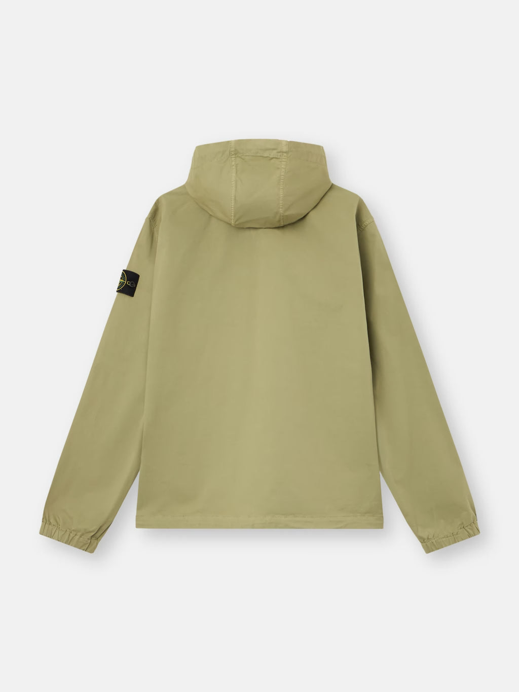Stone Island Stretch Organic Cotton Twill Hooded Overshirt in Laurel Green