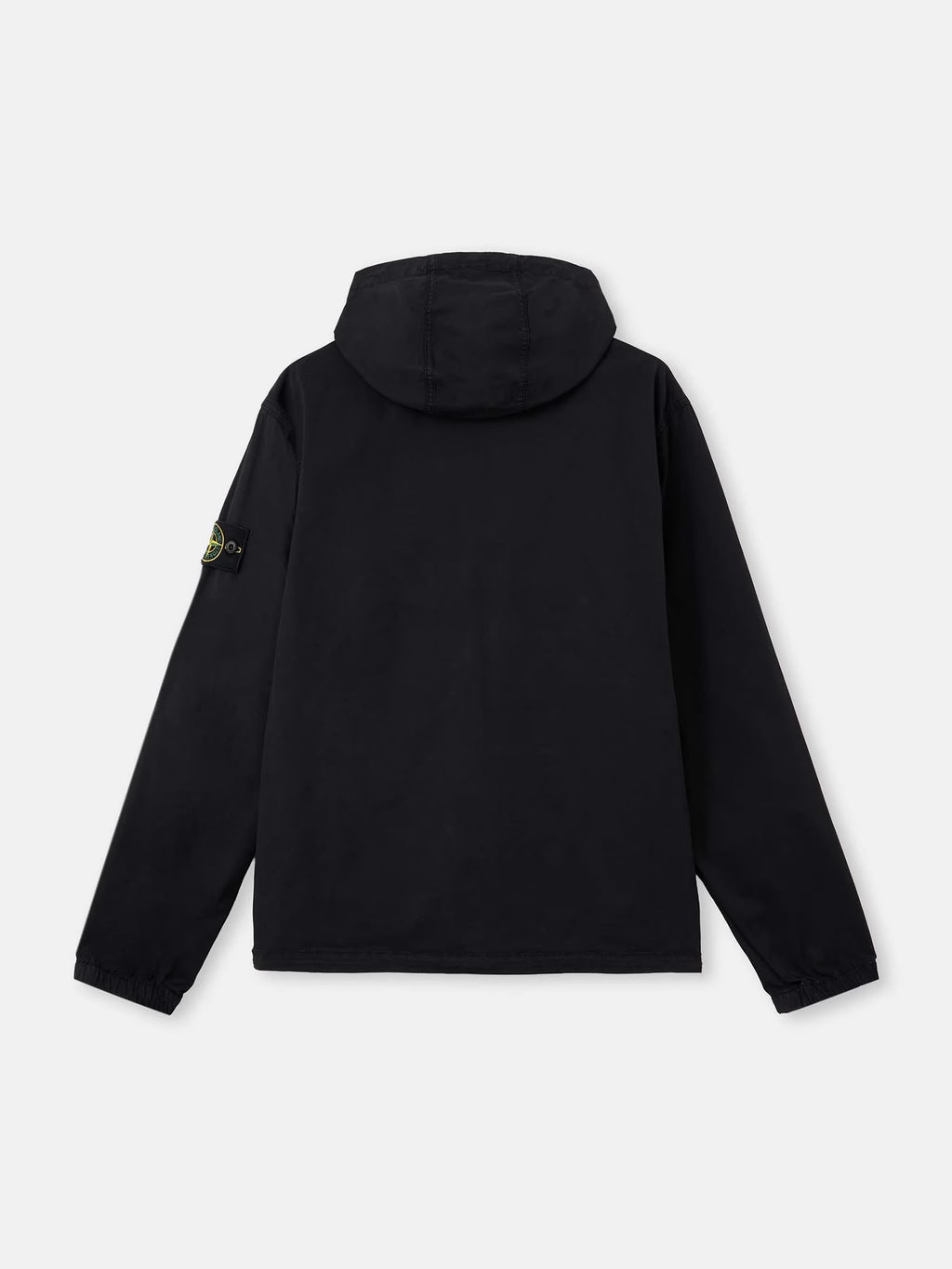 Stone Island Stretch Organic Cotton Twill Hooded Overshirt in Black