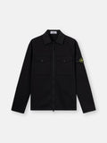 Stone Island Stretch Organic Cotton Satin Overshirt in Black
