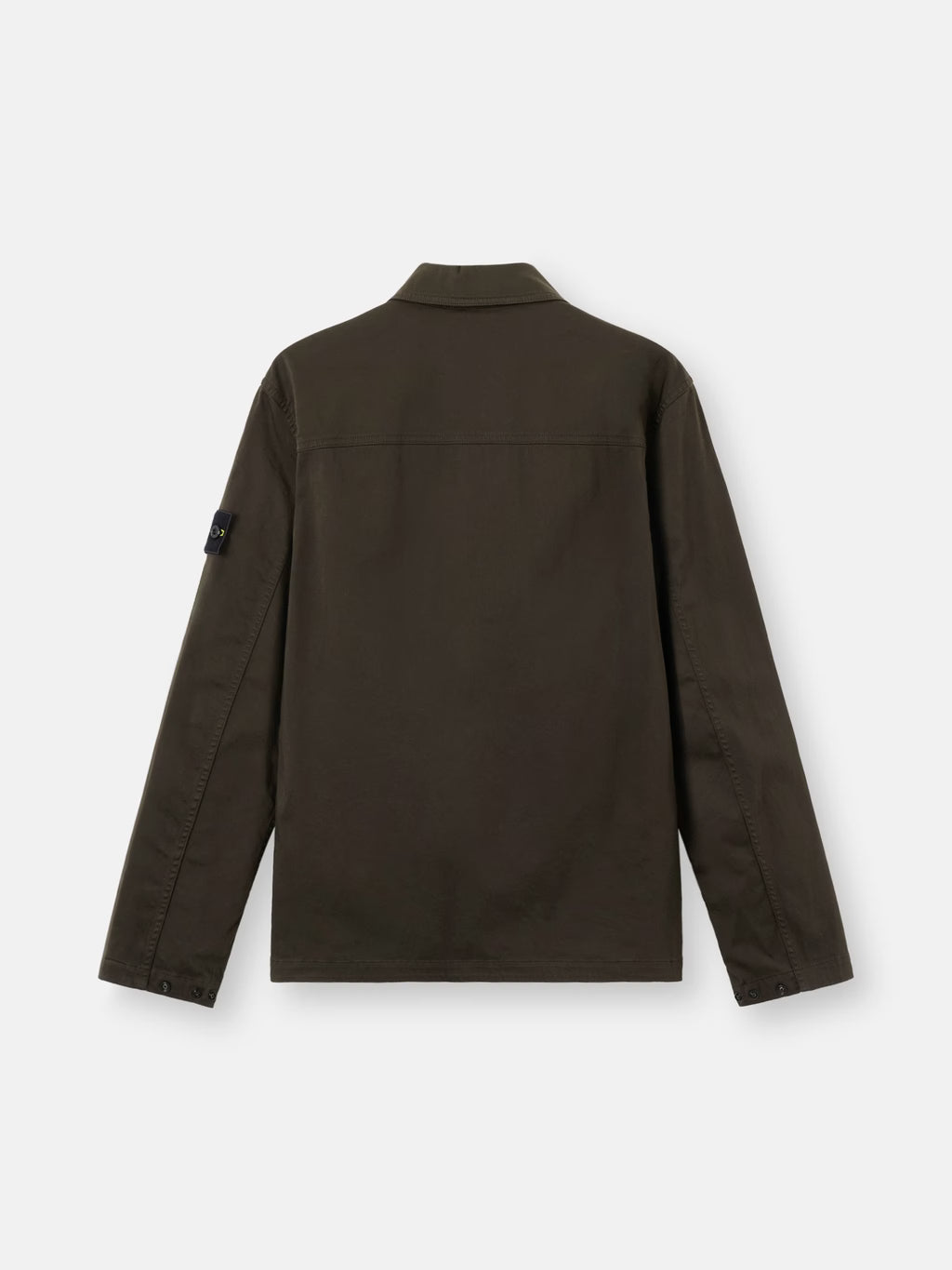 Stone Island Stretch Organic Cotton Satin Overshirt in Coal Grey