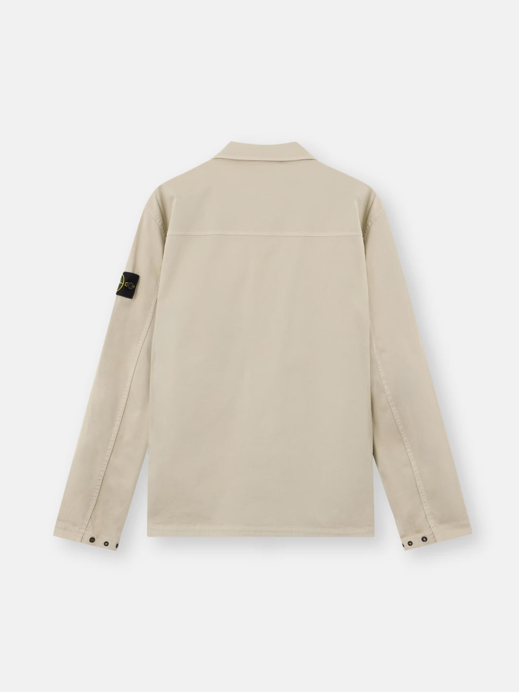 Stone Island Stretch Organic Cotton Satin Overshirt in Sand