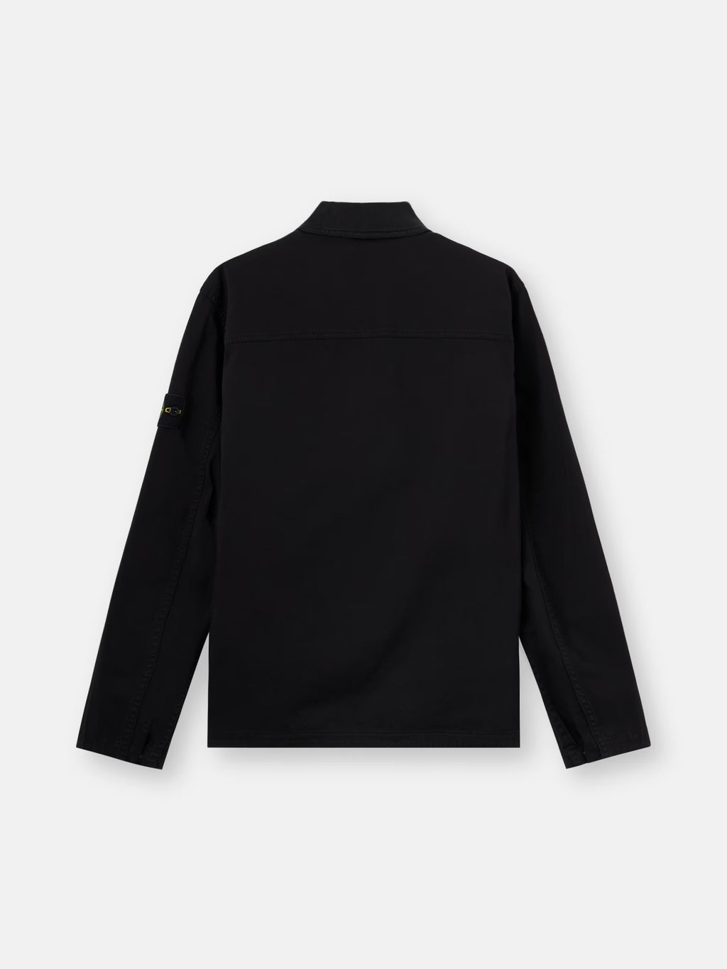 Stone Island Stretch Organic Cotton Satin Overshirt in Black