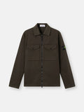 Stone Island Stretch Organic Cotton Satin Overshirt in Coal Grey