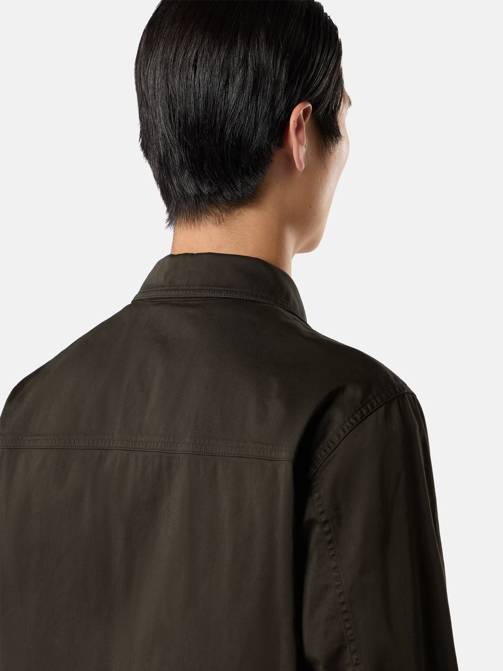 Stone Island Stretch Organic Cotton Satin Overshirt in Coal Grey