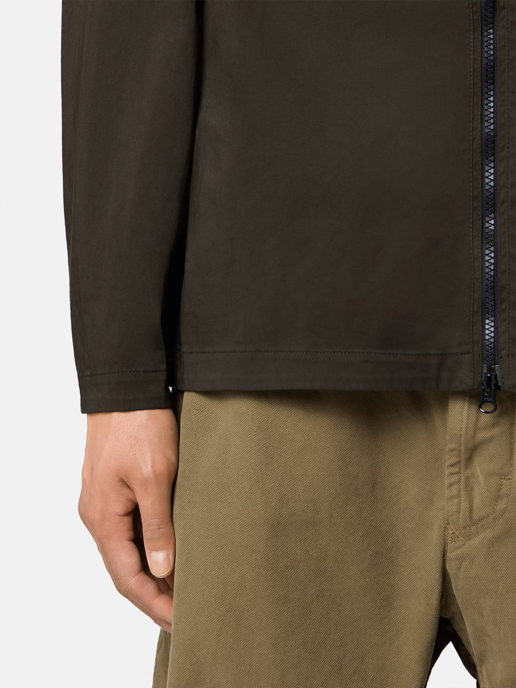 Stone Island Stretch Organic Cotton Satin Overshirt in Coal Grey