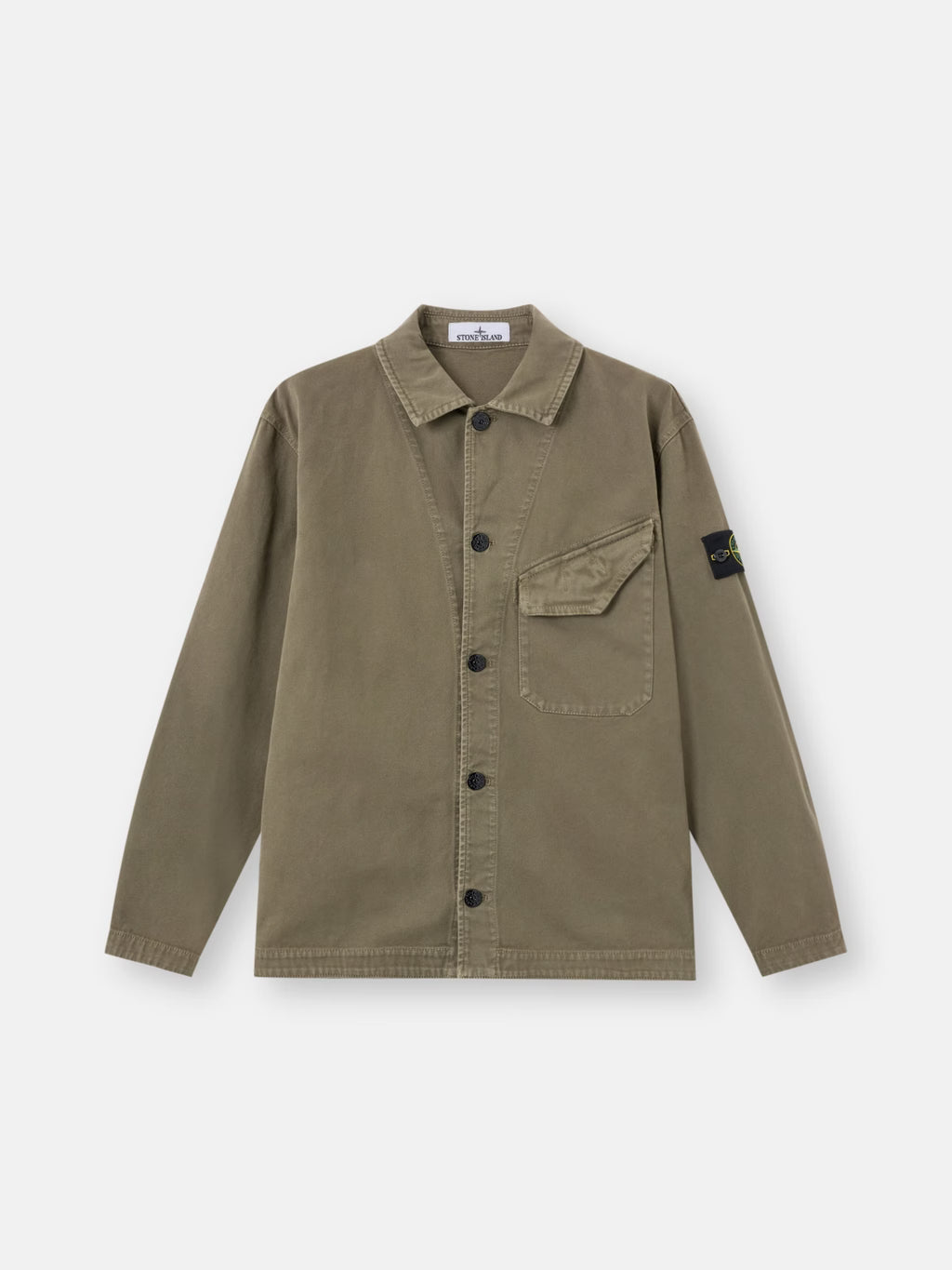 Stone Island Organic Panama Cotton 'Old' Effect Overshirt in Sand