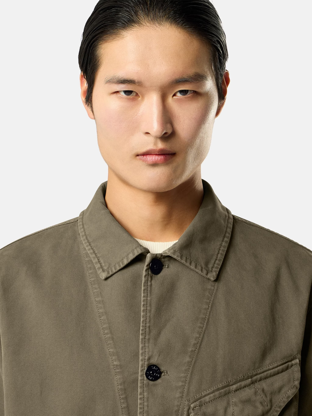 Stone Island Organic Panama Cotton 'Old' Effect Overshirt in Sand
