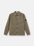 Stone Island Organic Panama Cotton 'Old' Effect Overshirt in Military Green