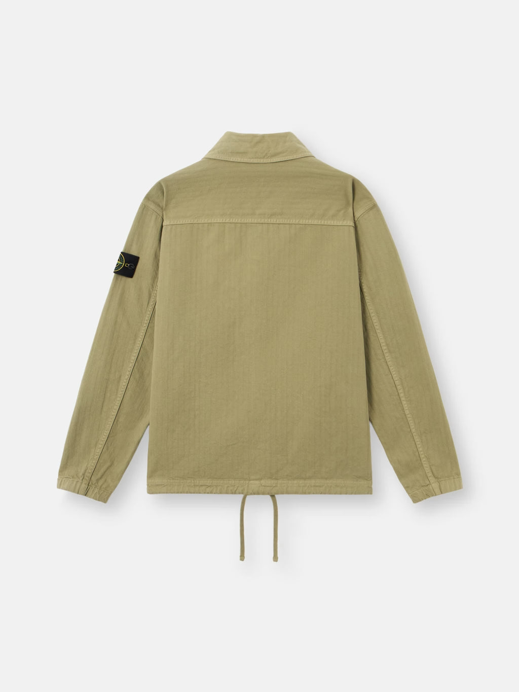 Stone Island Cotton Herringbone Overshirt in Laurel Green