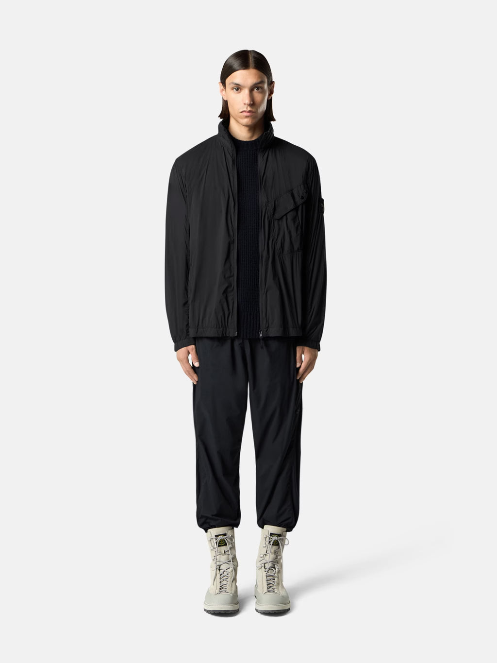 Stone Island Ultralight Nylon Stretch-TC Overshirt in Black