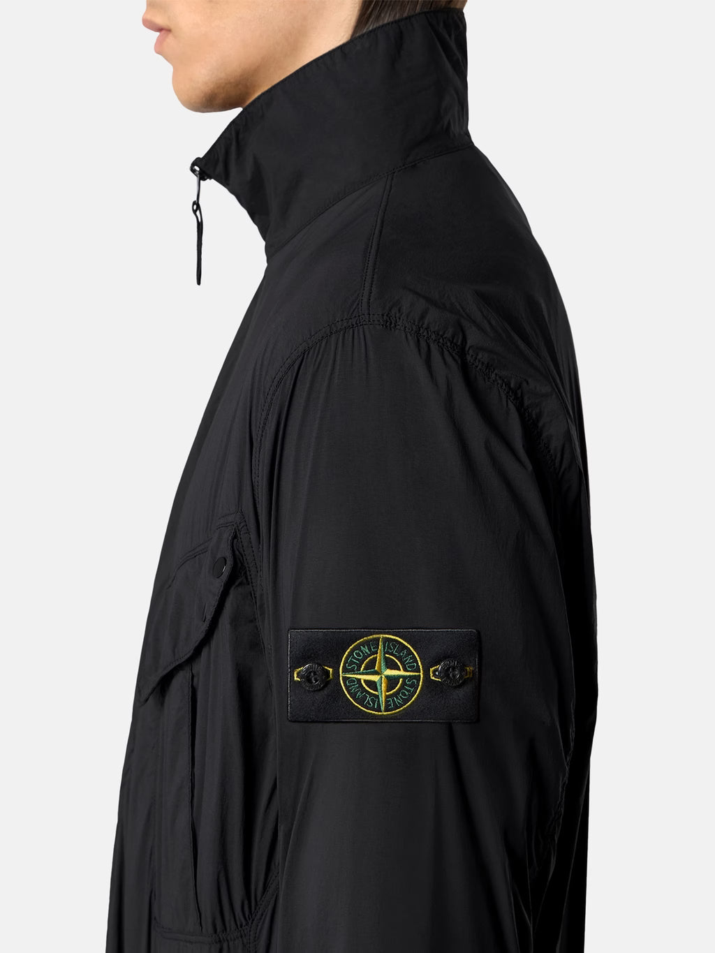 Stone Island Ultralight Nylon Stretch-TC Overshirt in Black