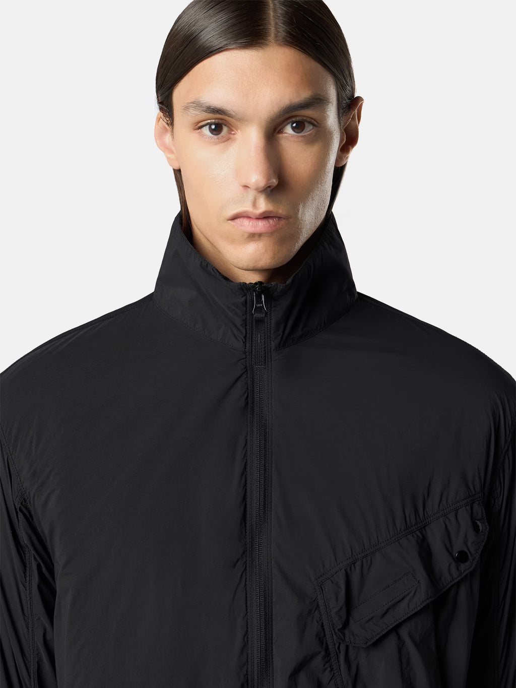 Stone Island Ultralight Nylon Stretch-TC Overshirt in Black