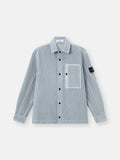 Stone Island Organic Cotton Corduroy 800 Chest Pocket Overshirt in Ash Grey